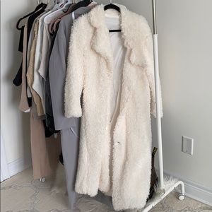 Princess Polly White Teddy Trench Coat
